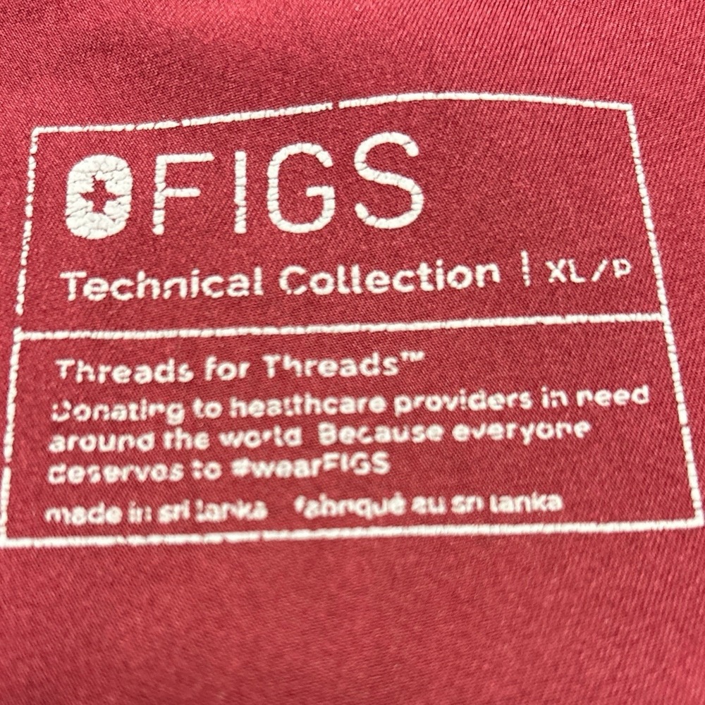FIGS Technical Scrub Pants, Burgundy Women Sz  XL-P - Picture 4 of 5